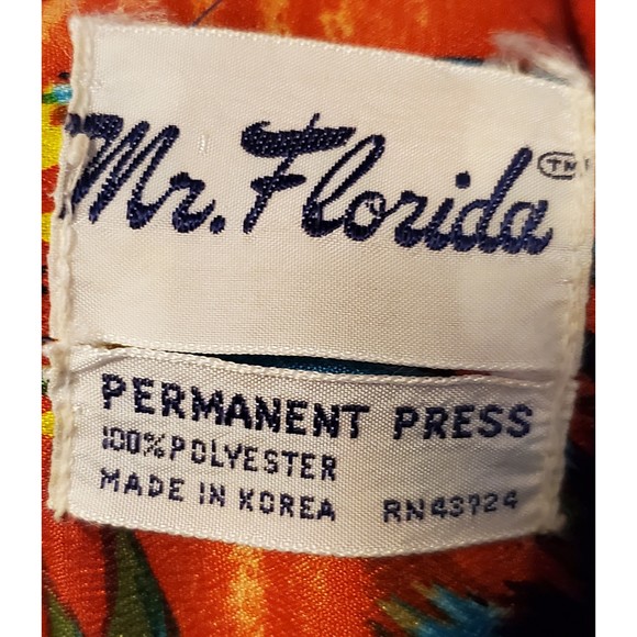 Vintage 70s Mr. Florida Hawaiian Shirt large - Picture 2 of 5